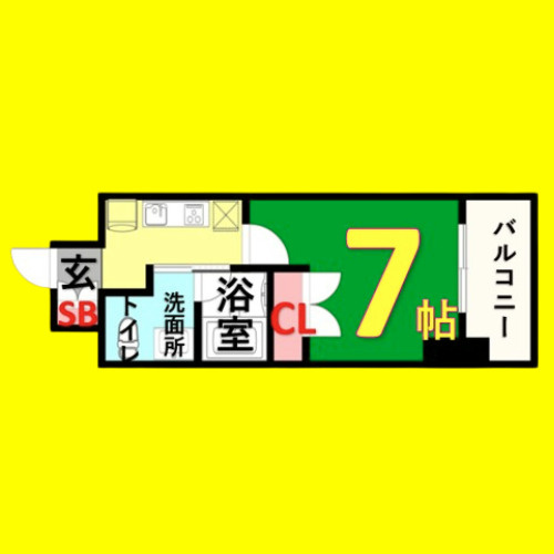レジディア鶴舞　名古屋市賃貸　仲介手数料無料の間取り