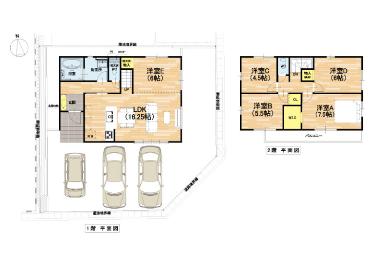 大津市国分2丁目2期　新築戸建の間取り
