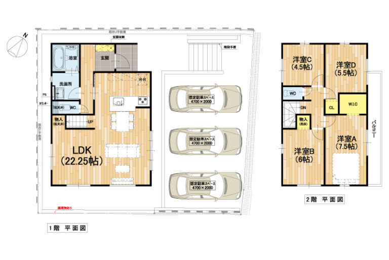 大津市国分2丁目1期　新築戸建の間取り