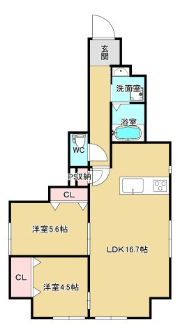 トリプレックス　警固小学校の間取り|トリプレックス