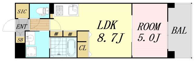 エスタジオ関目高殿　仲介手数料無料の間取り