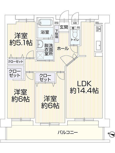 エイルヴィラ大橋南の間取り