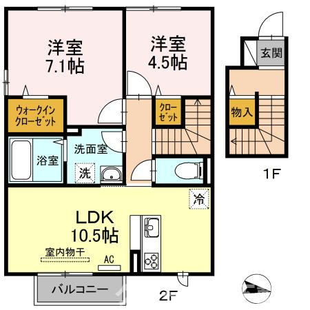 セジュール澄Ⅱ B棟の間取り