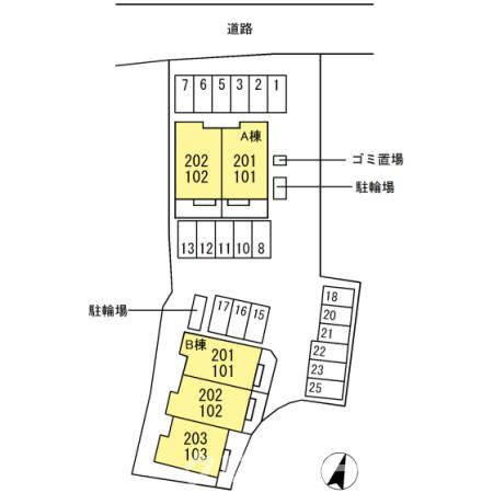 セジュール澄Ⅱ B棟の区画図