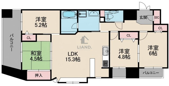 アクロス天神センタープラザ　春吉小学校区の間取り|アクロス天神センタープラザ
