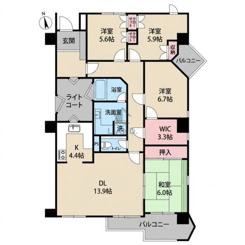 シャトレ平尾山荘通り　平尾小学校区の間取り|シャトレ平尾山荘通り