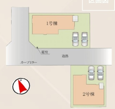 柏市篠籠田新築戸建【高田小学校:9分】の区画図|区画配置図