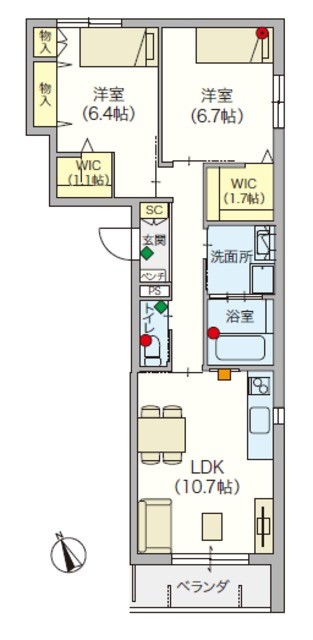 （シニア限定）へーベルVillage東中野の間取り