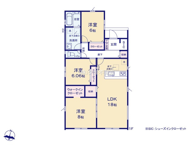 《仲介手数料無料》越谷市大字袋山453-4新築一戸建てグラファーレの間取り