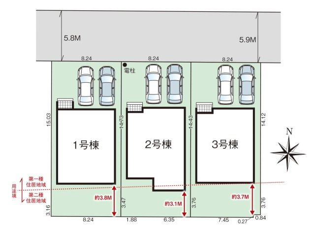 いの町駅東町 -2期3棟・3号棟-新築戸建ての区画図|3号棟