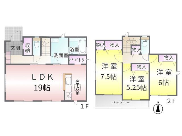 春日井市上条町8丁目(全8棟)の間取り
