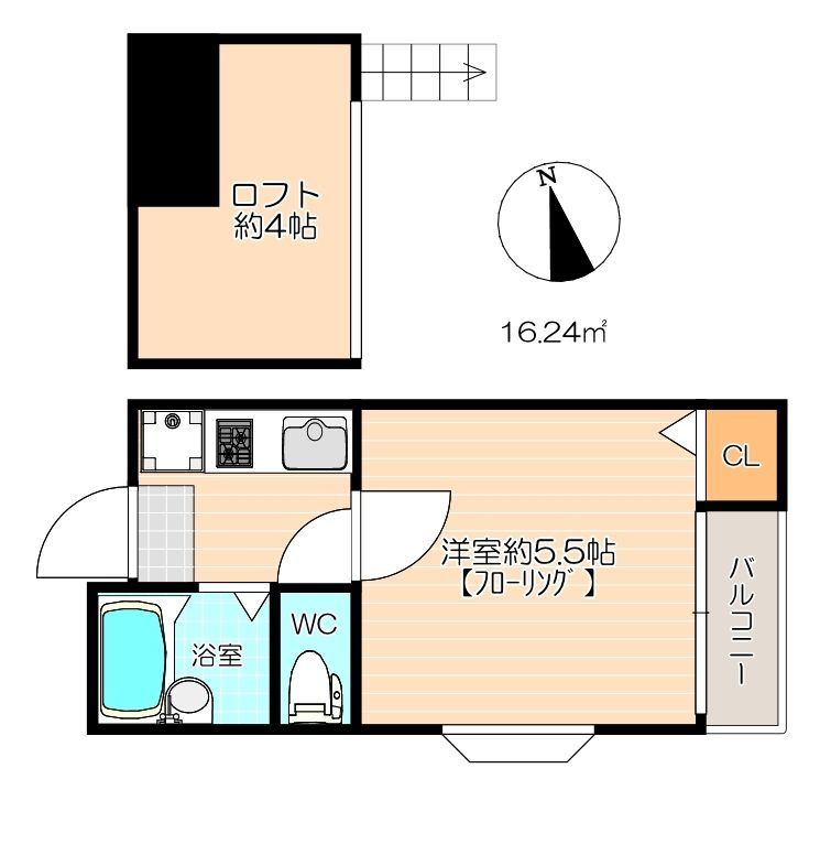 アゼリア箱崎Aの間取り