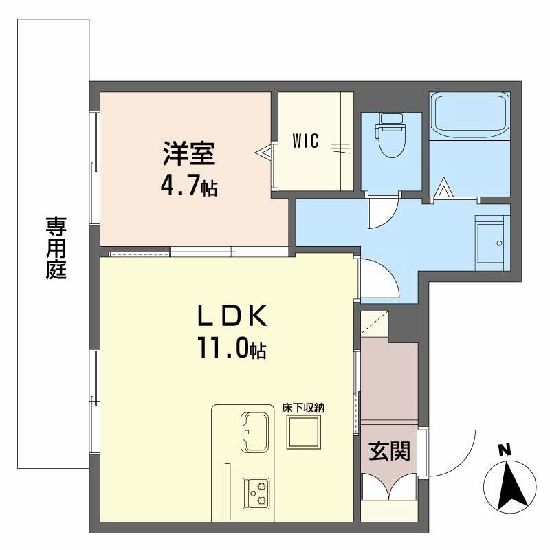 合志市須屋の賃貸マンションの間取り