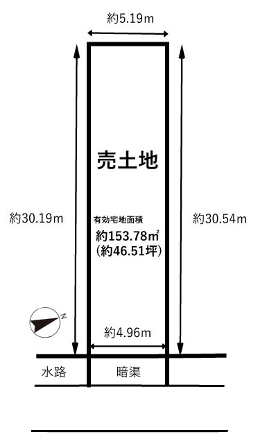◆東向きにつき陽当たり良好◆建築条件無し売土地◆伏見区久我石原町の土地図