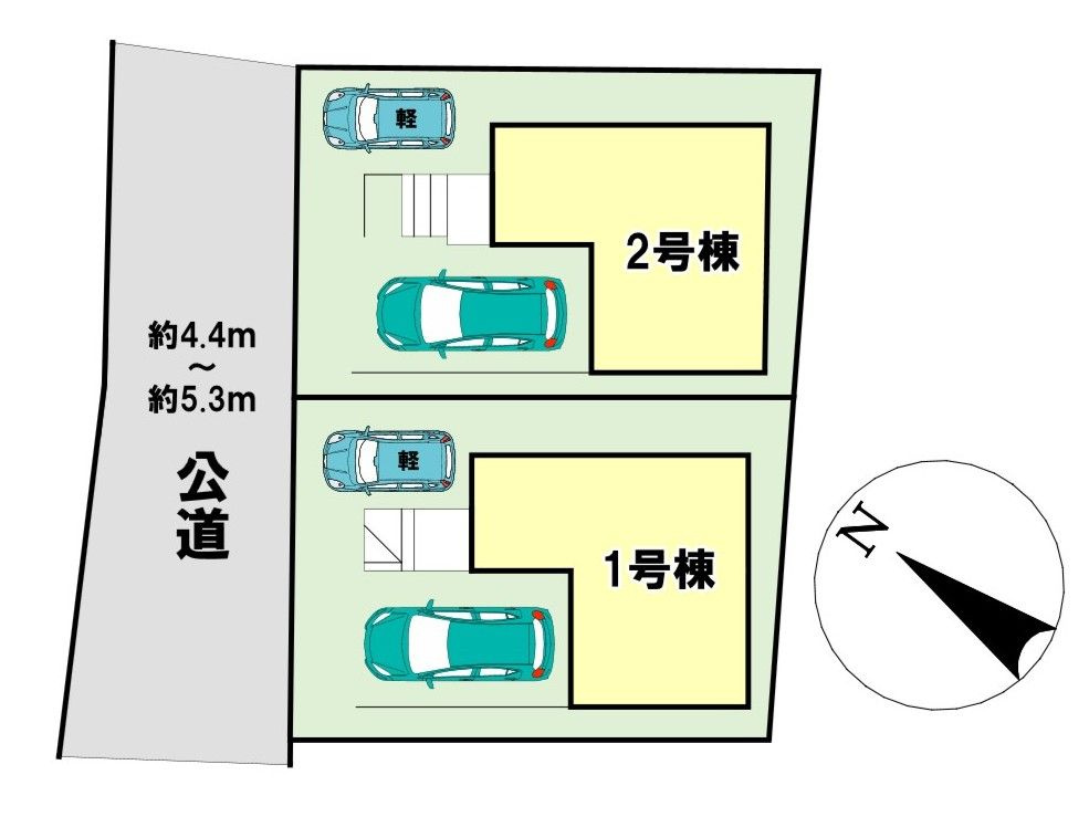 糟屋郡粕屋町仲原　新築戸建　1・2号棟の区画図|『Grace 糟屋郡粕屋町 5期』1・2号棟