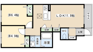 【間取り】 | シャーメゾン橋本Ⅱ | 1階のお部屋です。