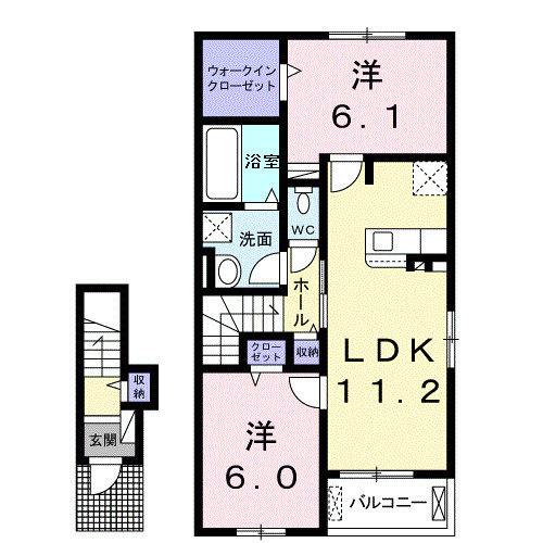 Ｌａｖｉｅ　ｃｌａｉｒ　Ⅵの間取り