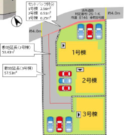 遠賀郡芦屋町幸町1期１号棟の区画図