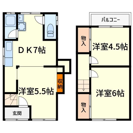 【間取り】 | 東五百住町戸建