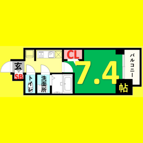 プレサンス桜通ベルノ　名古屋市賃貸　仲介手数料無料の間取り