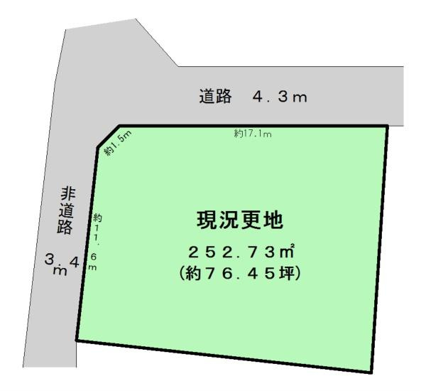 香芝市下田東５丁目の売地の土地図