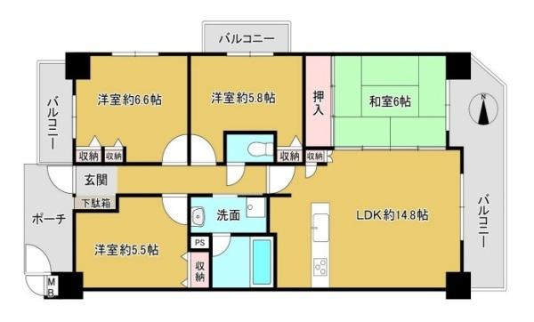 ユニライフ郡山１号館の間取り