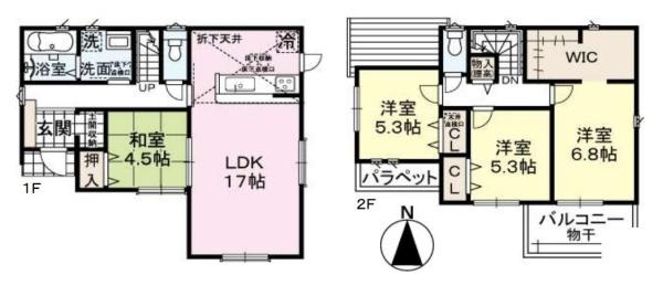 ファーストタウン忌部町 ２号地 ／新築一戸建の間取り
