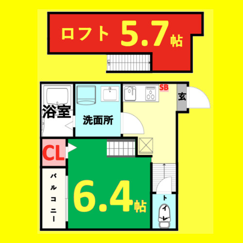 Cathbharr(カフヴァール)車道　名古屋市賃貸　仲介手数料無料の間取り