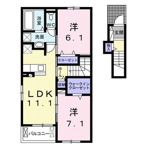 【間取り】 | ミルレ　クラージュ　Ⅲ