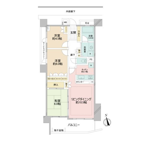 コスモ21ザ・ガーデンズフォートの間取り