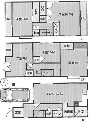 【間取り】 | はびきの2丁目戸建て事務所店舗