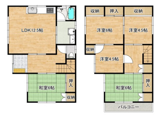 【間取り】 | 加守町２丁目　中古戸建 | 【広々５ＬＤＫ 】ゆとりのある間取りです！資料請求だけでもお気軽にお問い合わせ下さい！