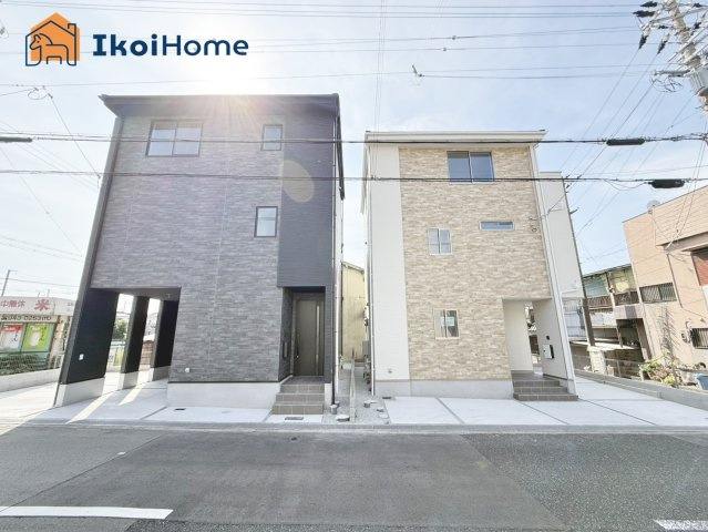 明石市魚住町西岡　全2棟　1号棟　新築戸建の前面道路含む現地写真|●年中無休：当日予約可●西区、垂水区、明石市初。弊社は契約前に新築戸建の住宅診断を無料で行っています