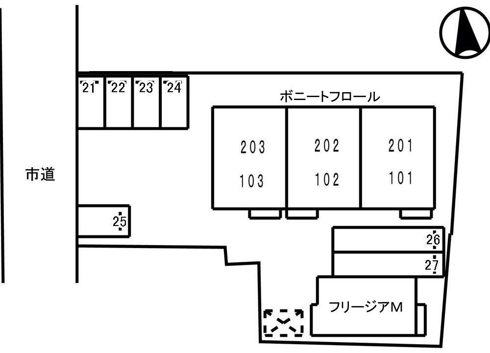 フリージアＭの区画図