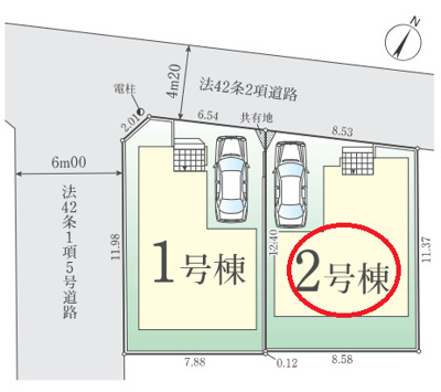 【区画図】 | 所沢市久米　全2棟　2号棟