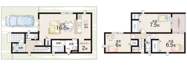 ★現地見学可能！★守山市下之郷　第2期　新築一戸建ての間取り|2号地