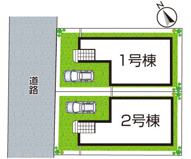 ★現地見学可能！★守山市下之郷　第2期　新築一戸建ての区画図|全2区画