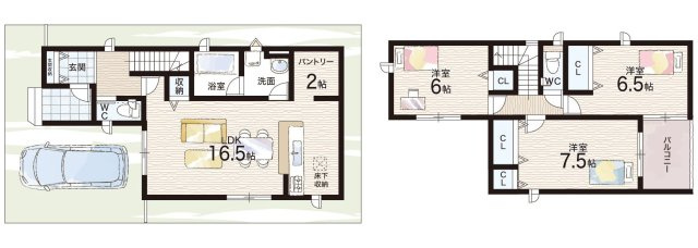 守山市下之郷　第2期　新築一戸建ての間取り|1号地