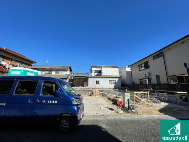 守山市下之郷　第2期　新築一戸建ての外観|周辺は落ち着いた街並みの住宅地！子育てがしやすい住環境です！まだ未完成ですが、現地でしかわからない事もございます。是非一度ご覧ください。