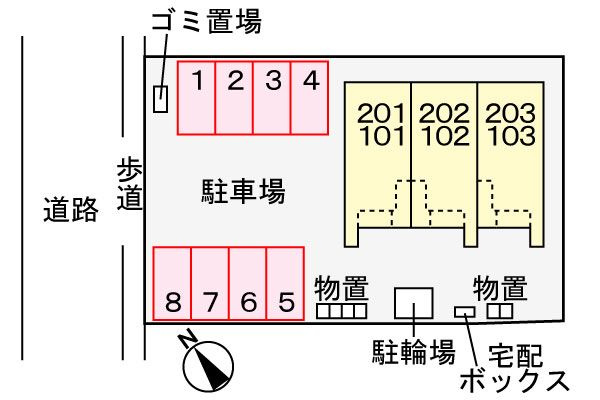 エソール中川の駐車場