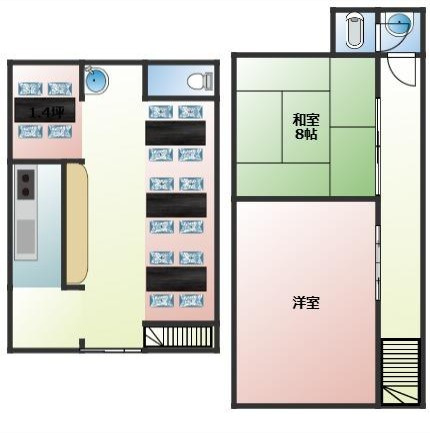 新町1丁目　貸店舗（事業用）の間取り