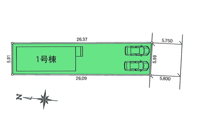 【区画図】 | リナージュ高崎市赤坂町01期ー① | カースペースは並列2台駐車可能！