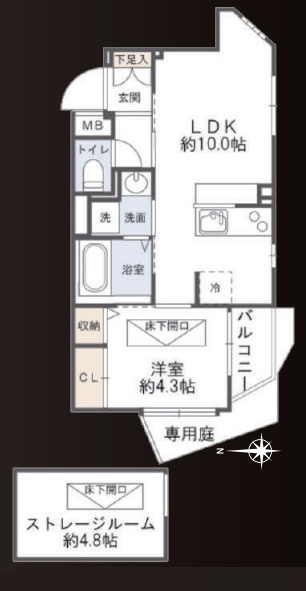 ジェイパーク代々木上原の間取り|ジェイパーク代々木上原：南向き角部屋！バス・トイレ別１ＬＤＫリフォーム物件は２０２１年にリノベーション履歴がございます！