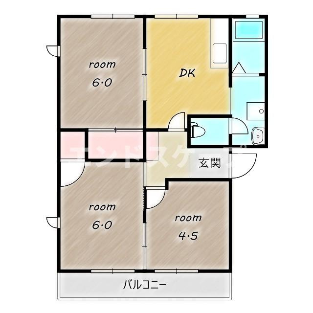 ブリリアントBの間取り|高崎、前橋のお部屋探しはエンドスケープまで！お客様の理想お聞かせ下さい♪