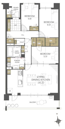 ルイシャトレ垂水壱番館の間取り|80㎡超の3LDK＋2WICで収納豊富な間取りになっています♪