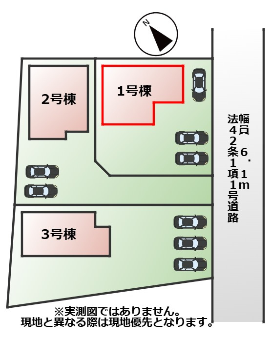 LiveleGarden.S上三川町上三川第11の区画図|【全3棟】各号棟の詳細については、お気軽にお問い合わせください♪