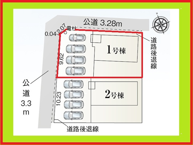 稲沢市矢合町面棒堀の新築一戸建の区画図|◇１号棟◇