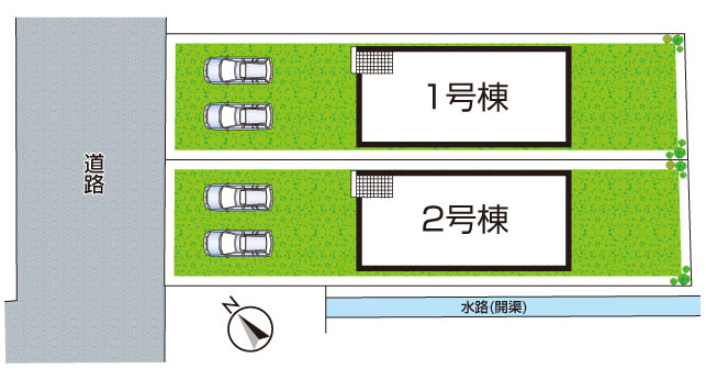 ★29(土)30(日)現地見学可能！★守山市川田町　全2邸の区画図|全２区画