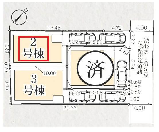 江戸川区北葛西１丁目新築戸建の区画図