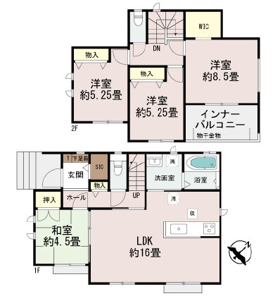 八重瀬町安里（全3棟）A号棟の間取り|A号棟　
